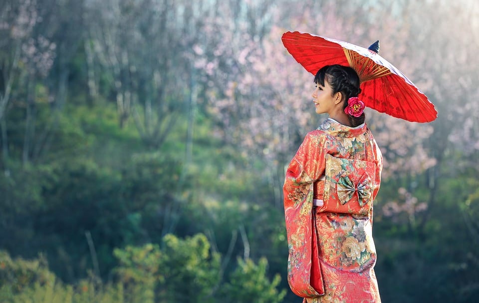 Woman in Japanese Kimono