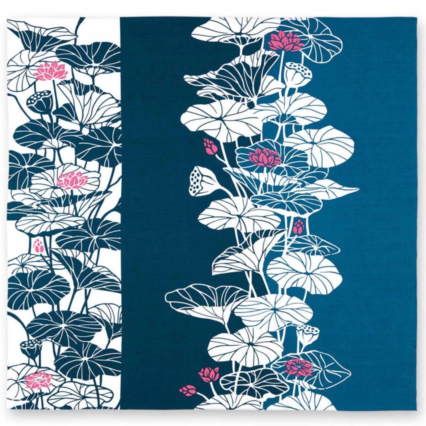 Large Blue Lotus Japanese Furoshiki
