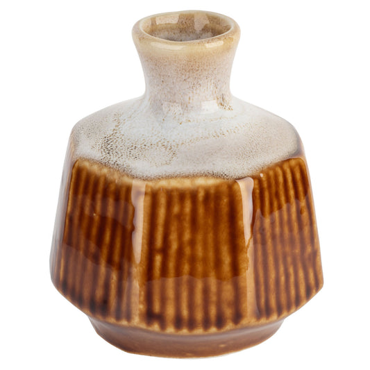 Amber Brown Japanese Mini Vase