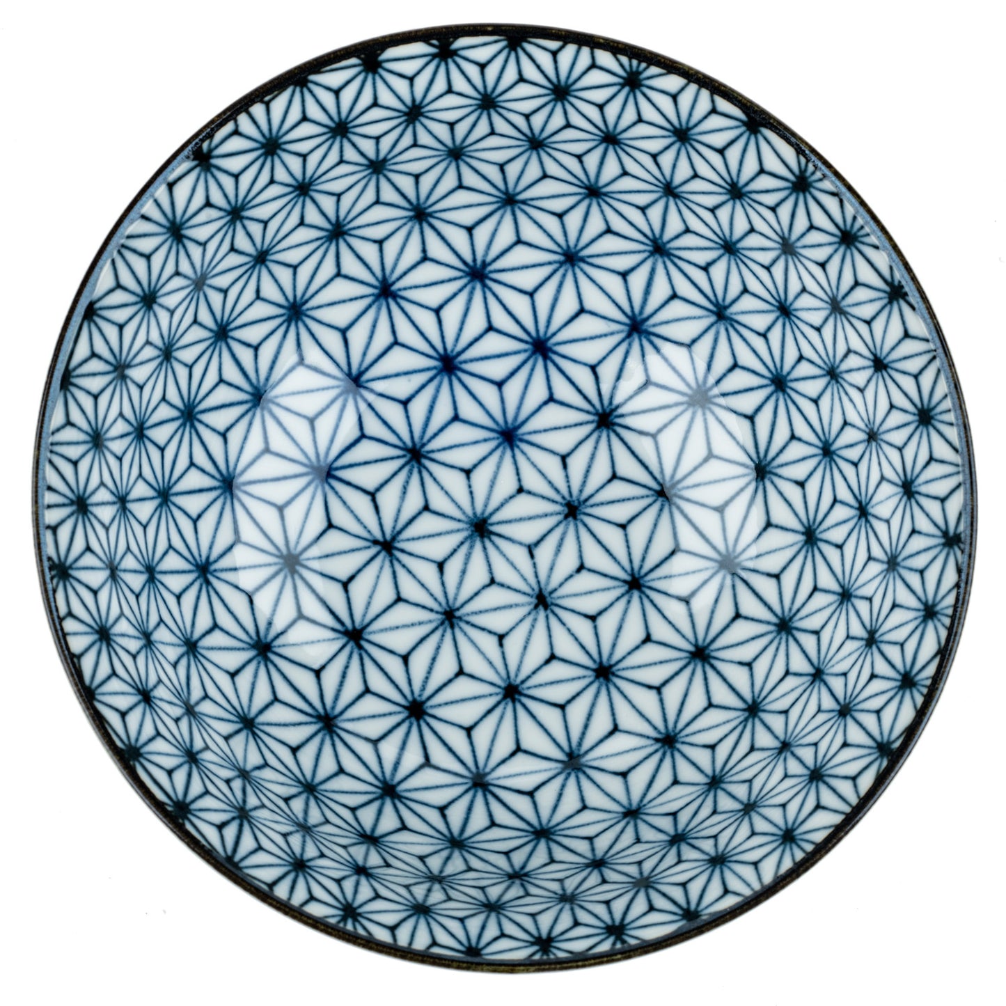 Asanoha Ceramic Japanese Soup Bowl top