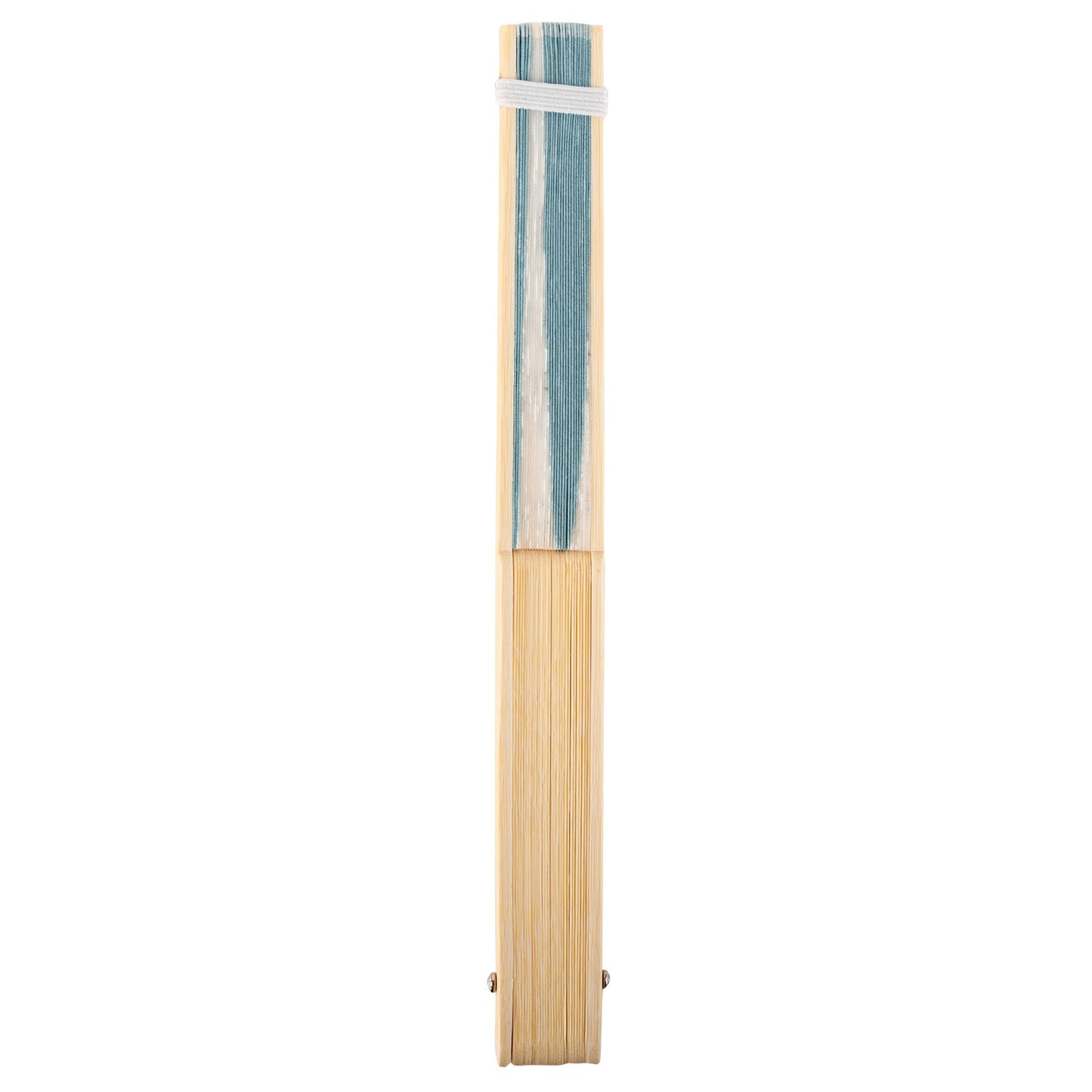 Baby Blue Cherry Blossom Japanese Folding Fan closed