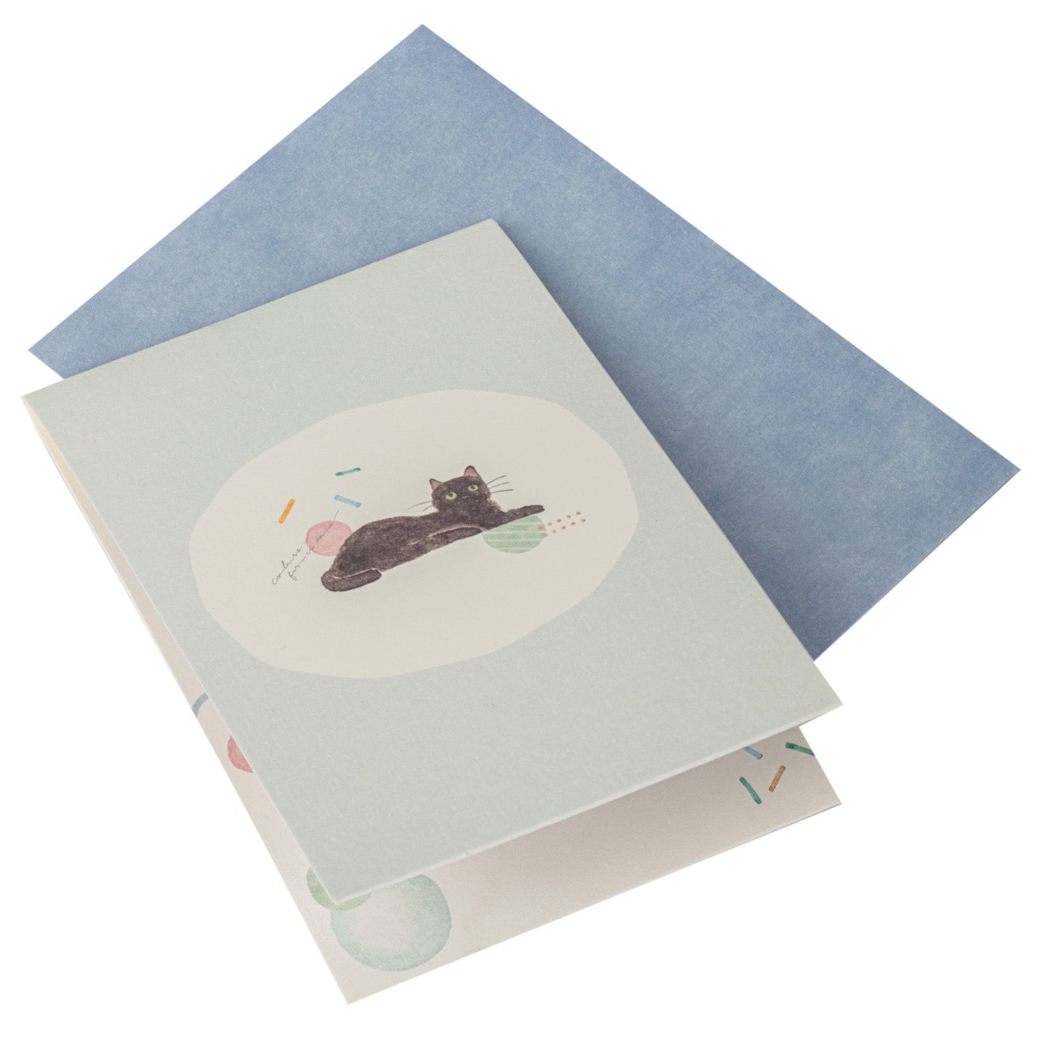 Black Cat Pop Open Mini Japanese Birthday Card and envelope