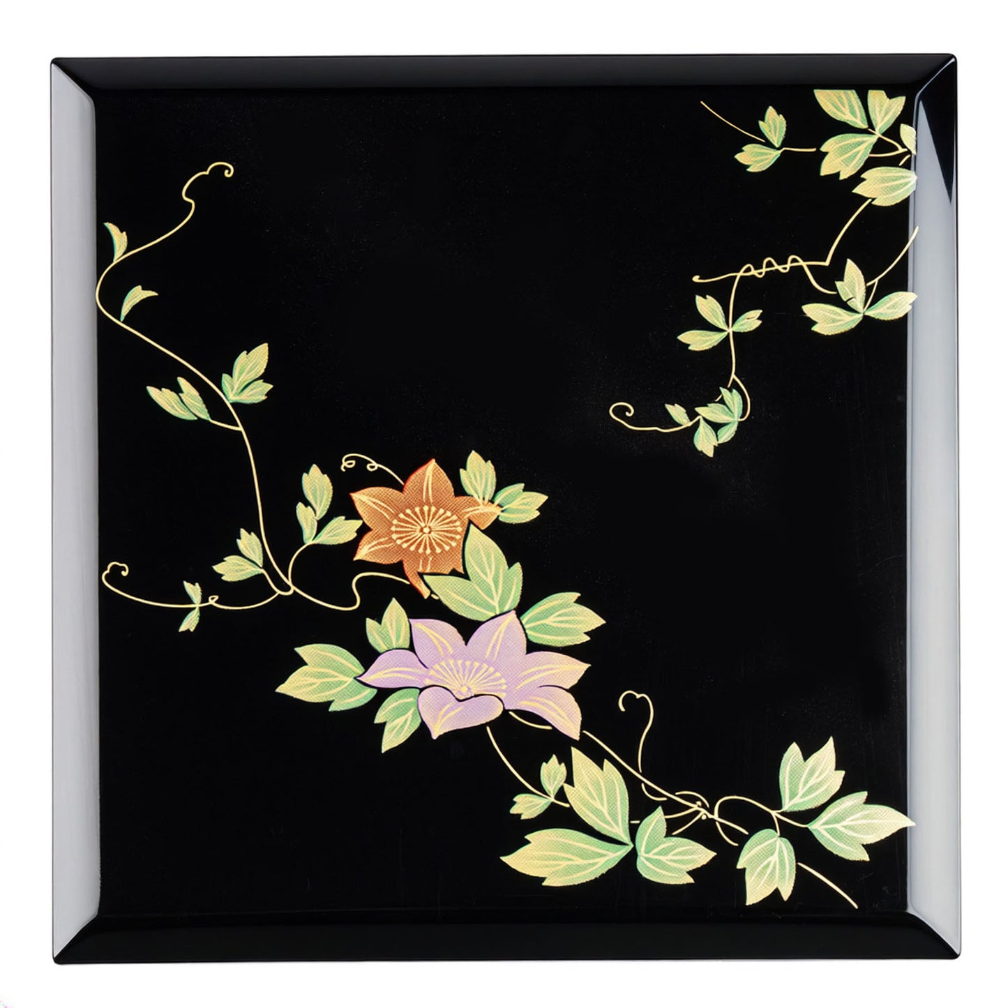 Black Clematis 3 Tier Japanese Obento Box top