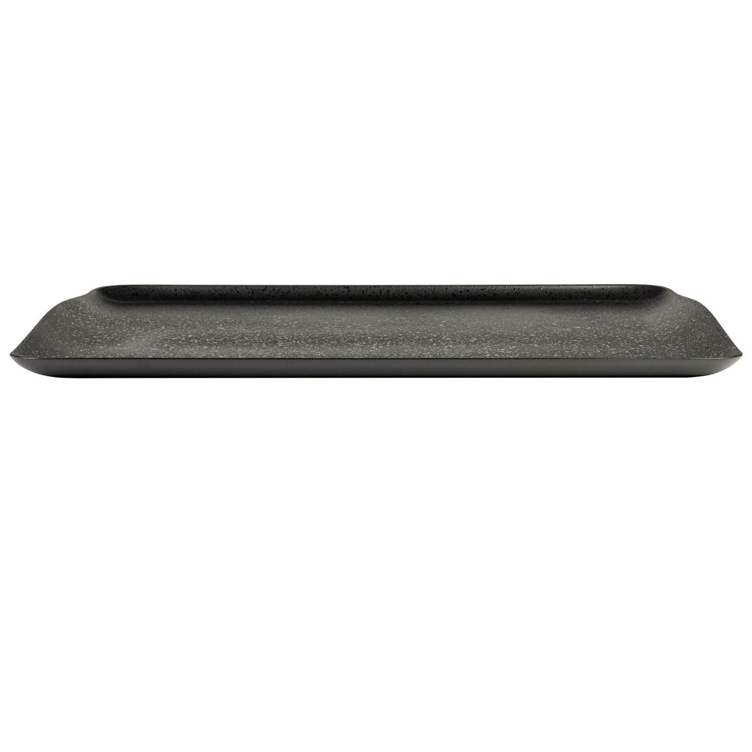 Black Speckled Oblong Plastic Japanese Tray side