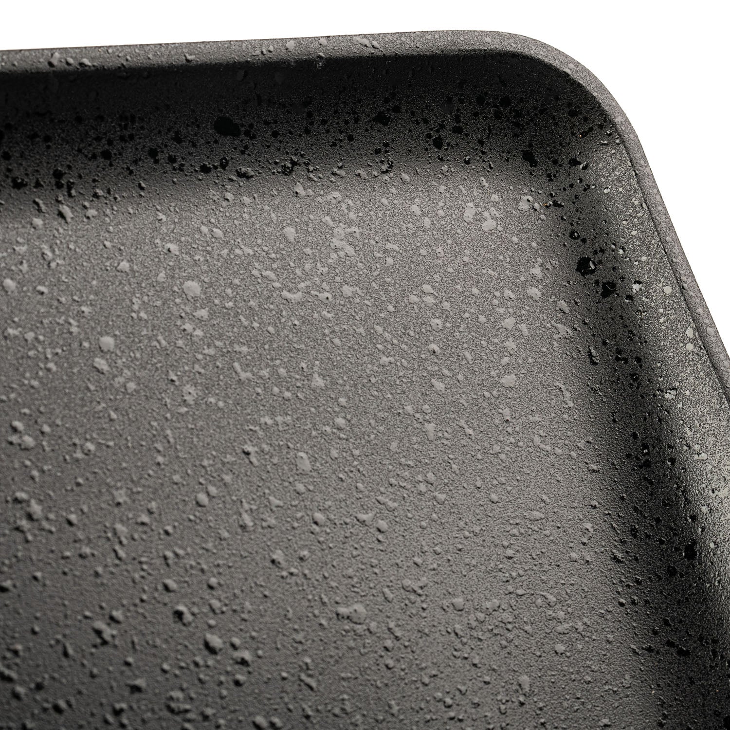 Black Speckled Oblong Plastic Japanese Tray detail