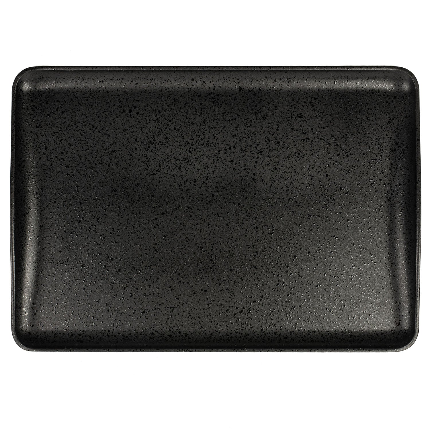 Black Speckled Oblong Plastic Japanese Tray top