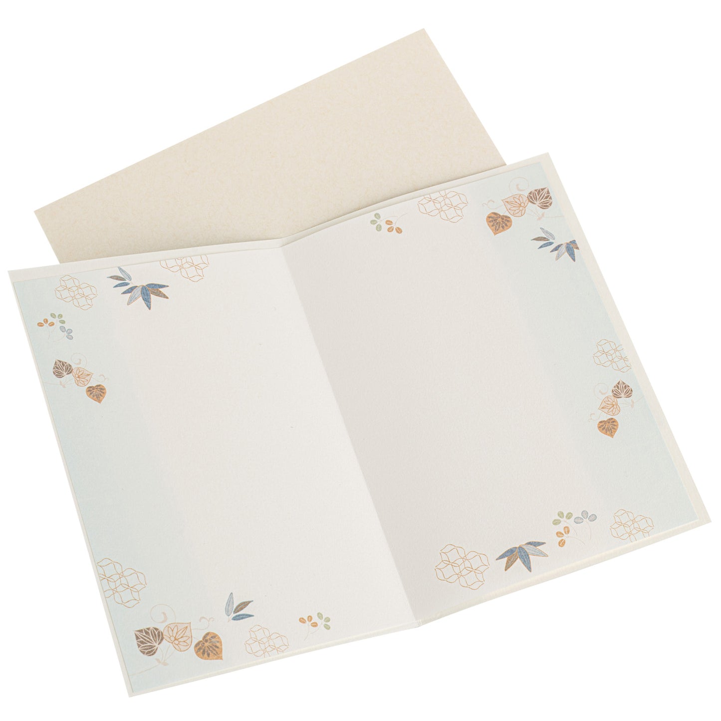 Blue and Gold Mizuhiki Japanese Congratulations Card open