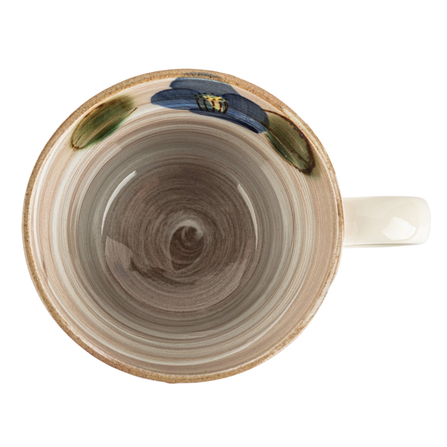 Blue Camellia Japanese Mug top