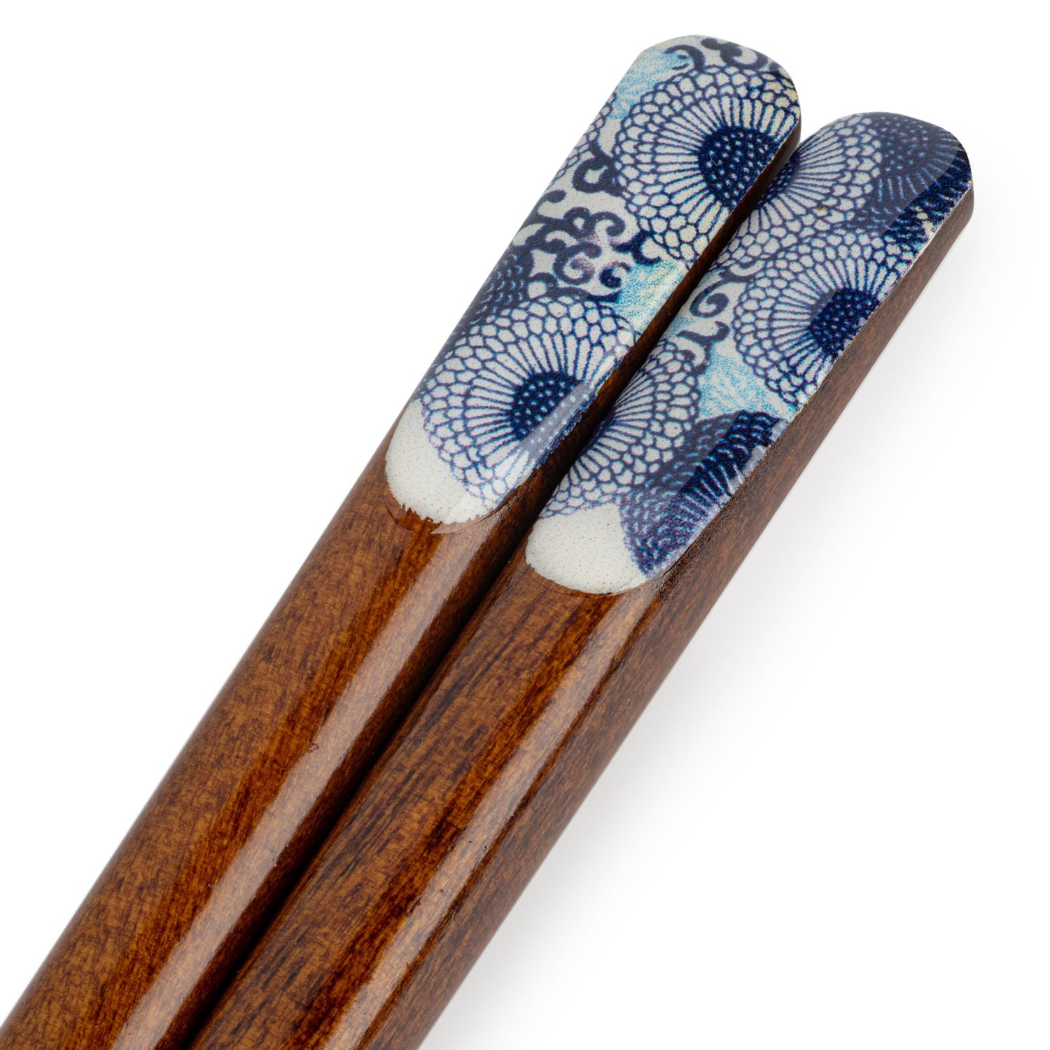 Blue Chrysanthemum Premium Japanese Chopsticks detail