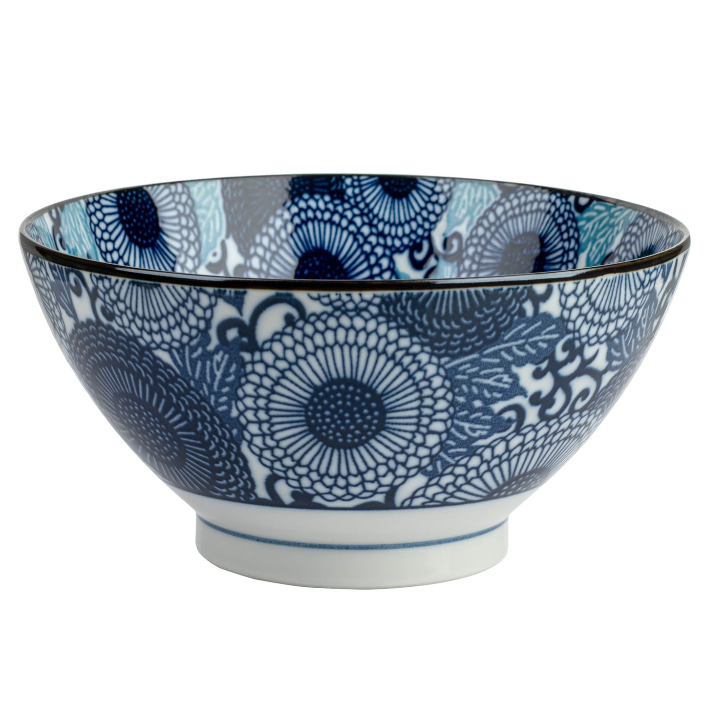 Blue Chrysanthemum Japanese Ramen Bowl