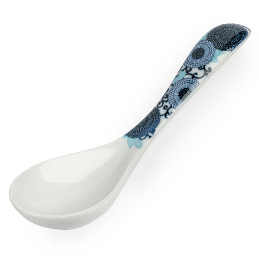 Blue Chrysanthemum Japanese Soup Spoon