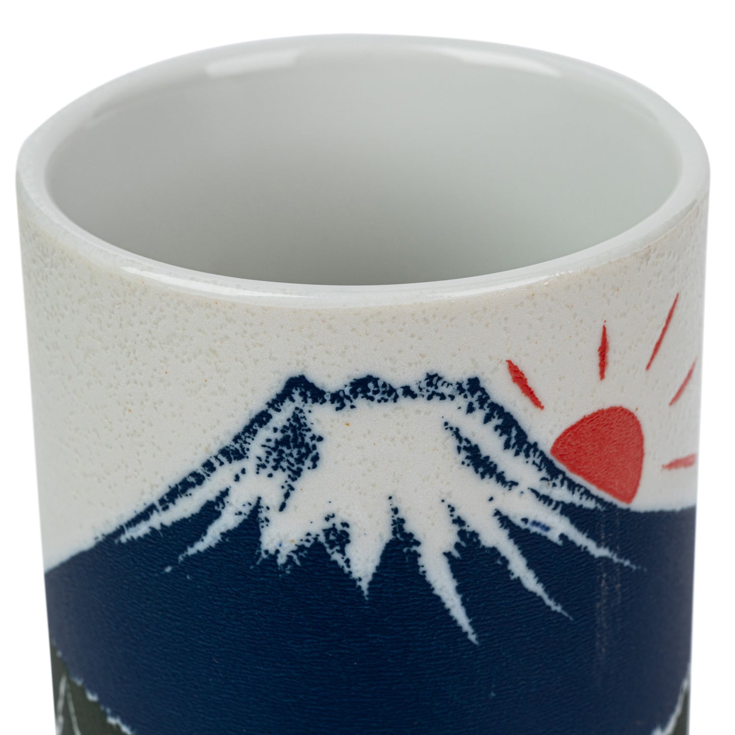 Blue Mount Fuji Japanese Tea Cup detail