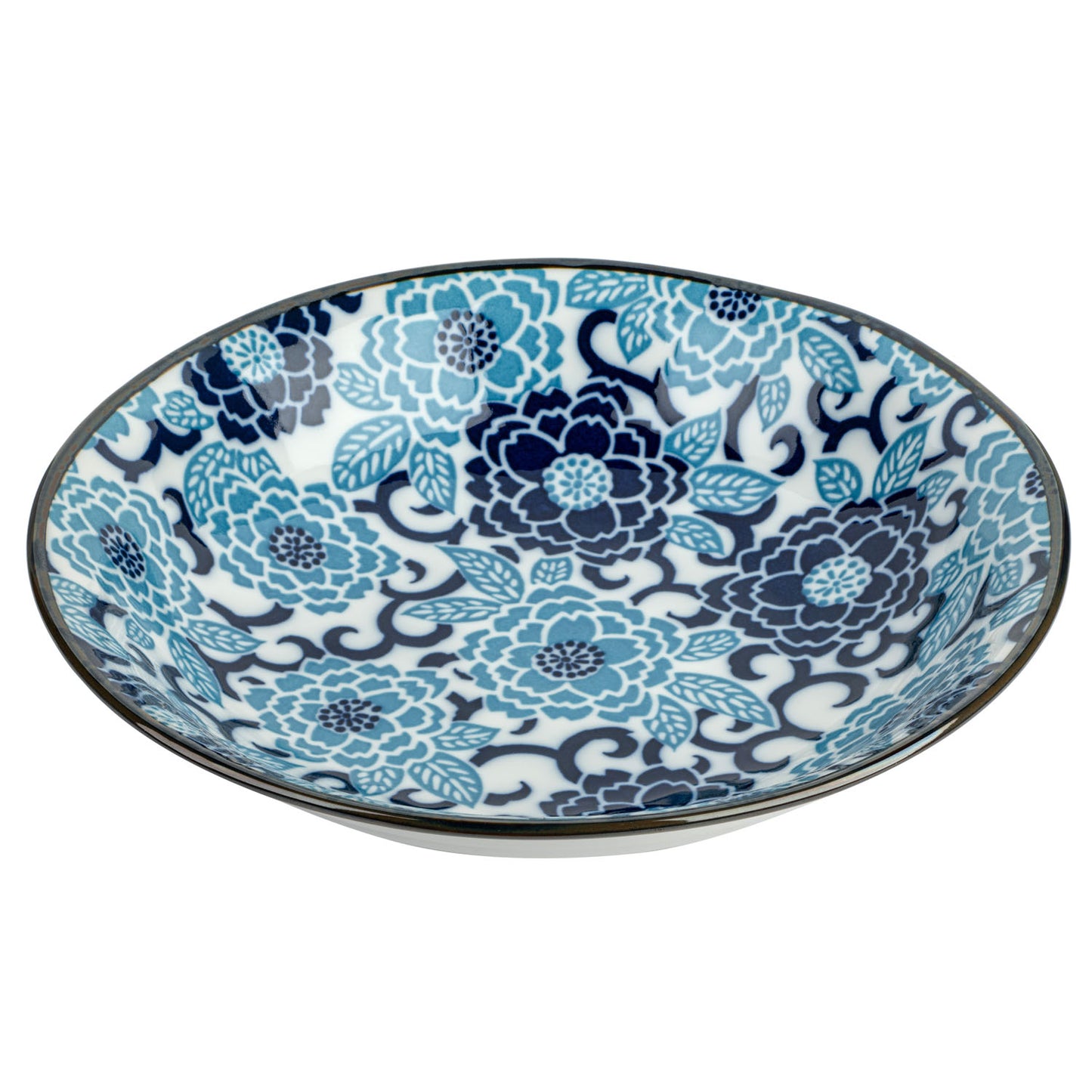 Blue Peony Japanese Bowl