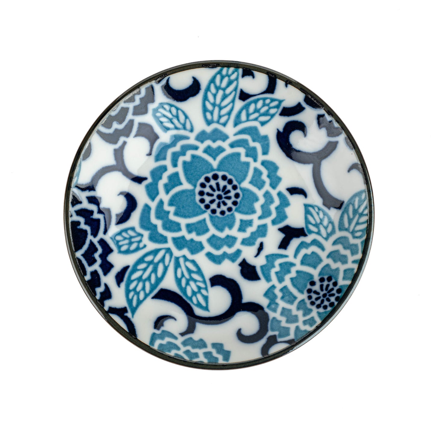 Blue Peony Japanese Sauce Dish top