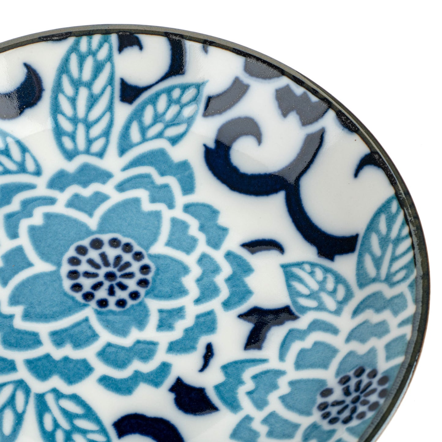 Blue Peony Japanese Sauce Dish detail