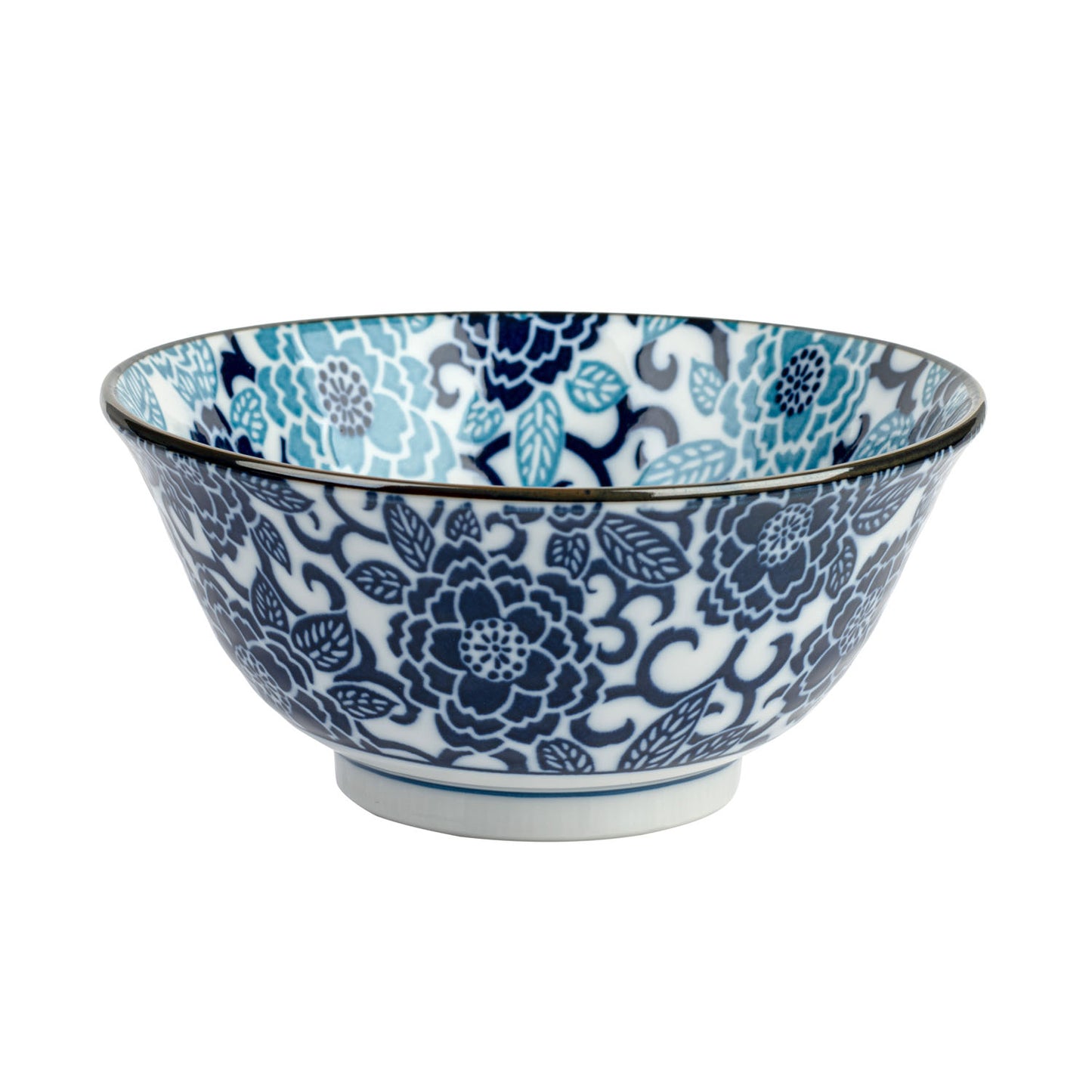 Blue Peony Japanese Soup Bowl