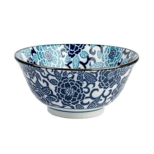 Blue Peony Japanese Soup Bowl