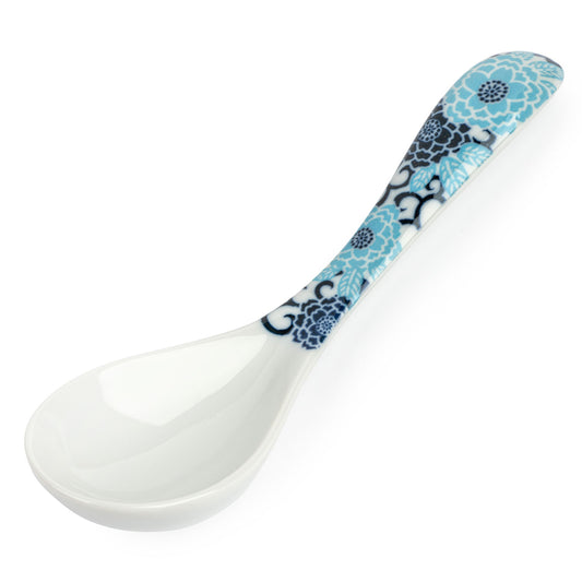 Blue Peony Japanese Soup Spoon