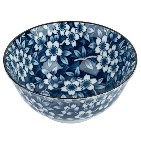 Blue Sakura Ceramic Japanese Soup Bowl