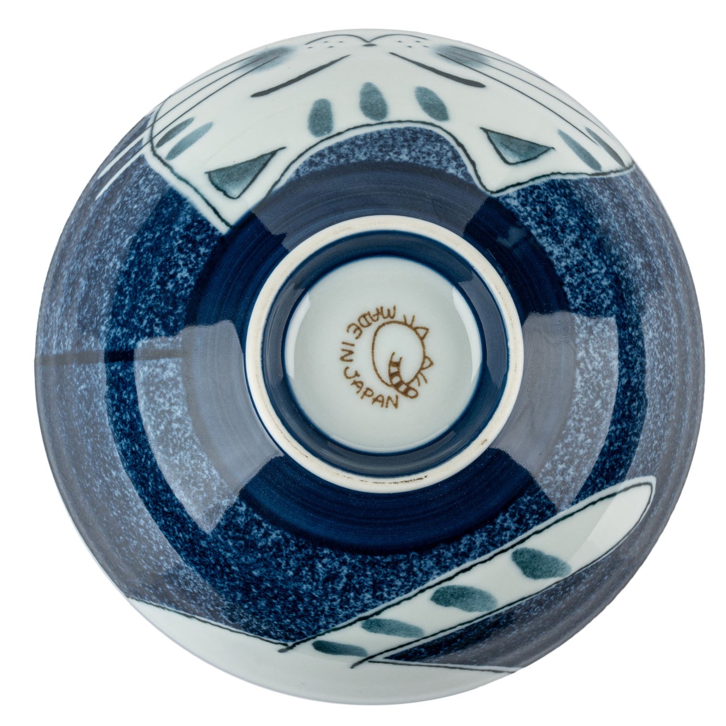 Blue Tabby Cat Japanese Large Rice Bowl bottom