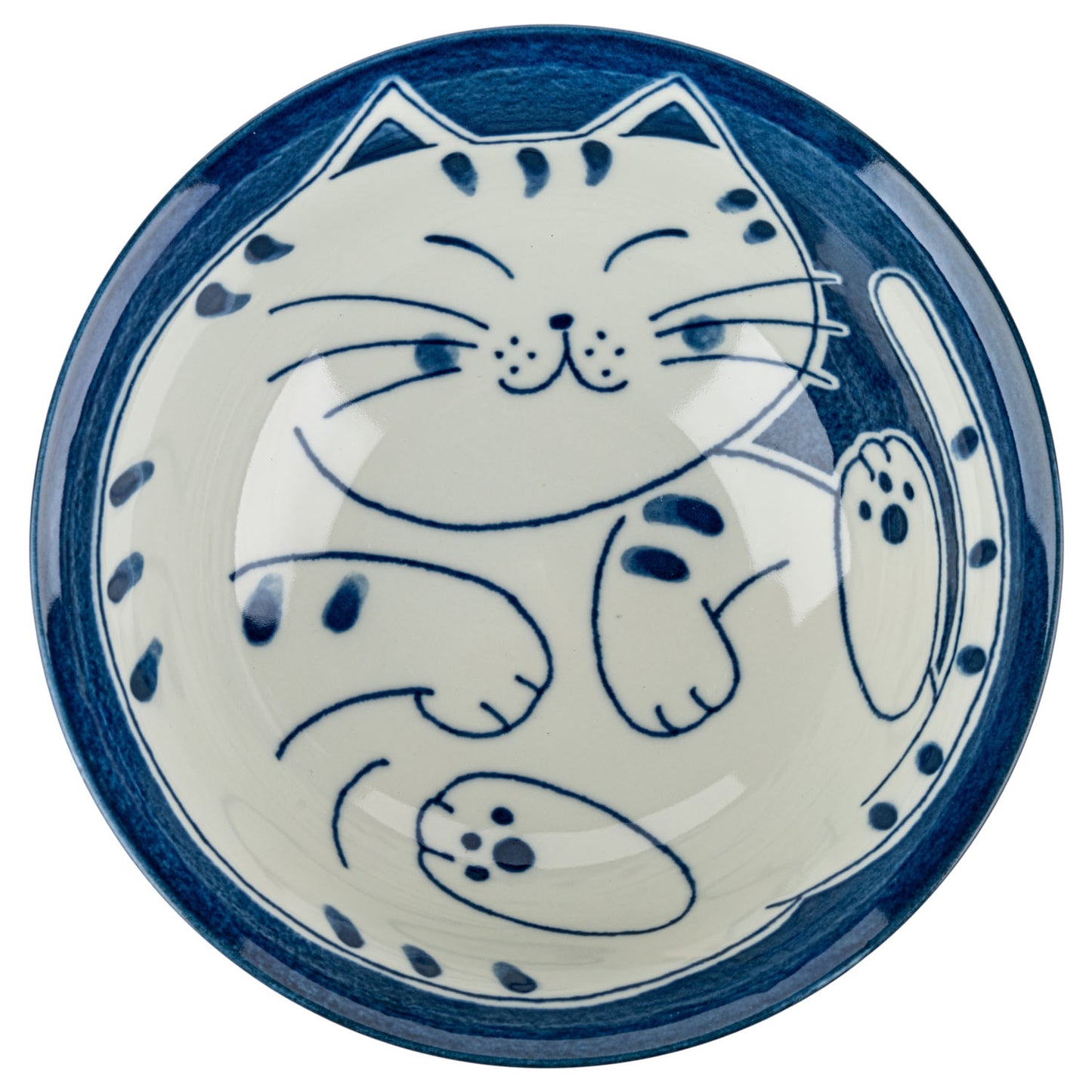Blue Tabby Cat Japanese Ramen Bowl top