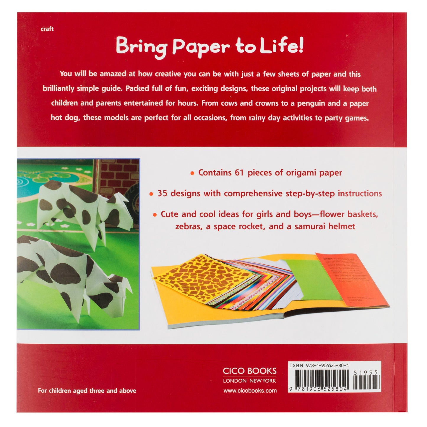 Book of Origami for Children back
