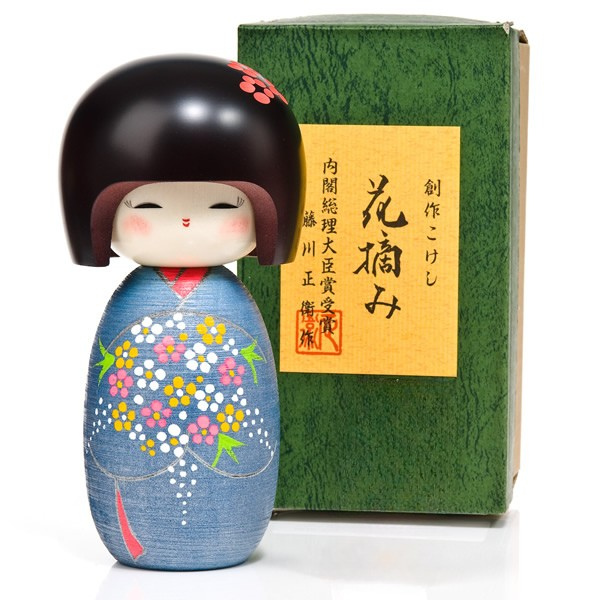New Bunch of Flowers Large Kokeshi Doll and Gift Box