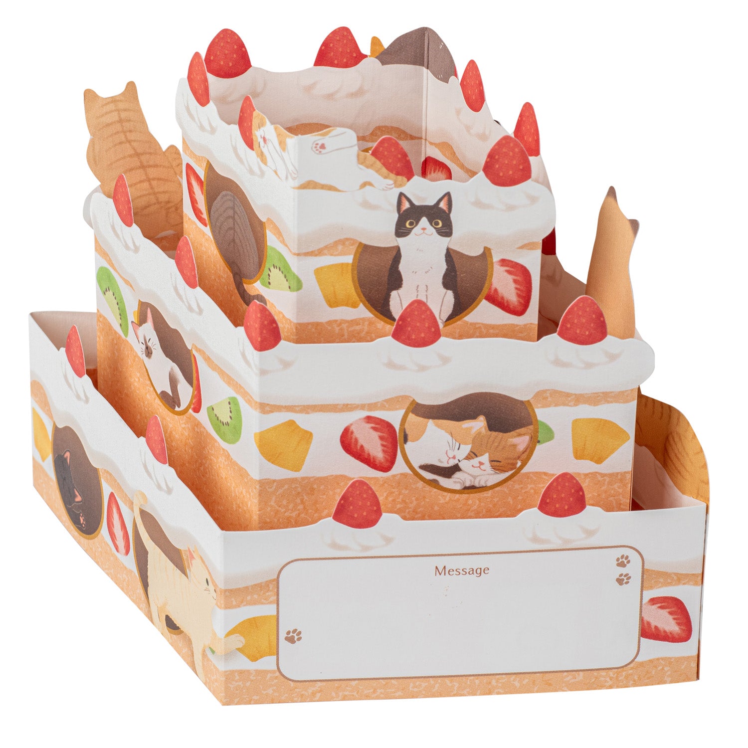 Cats and Cake Pop Up Japanese Birthday Card back