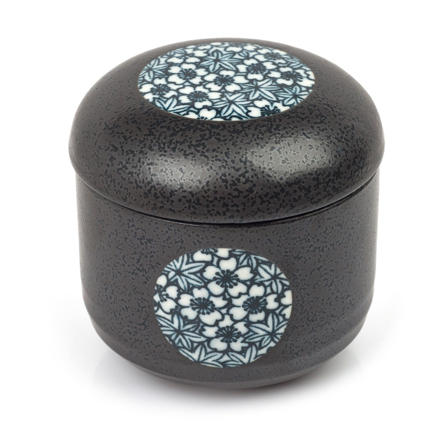 Charcoal Floral Japanese Chawanmushi Pot