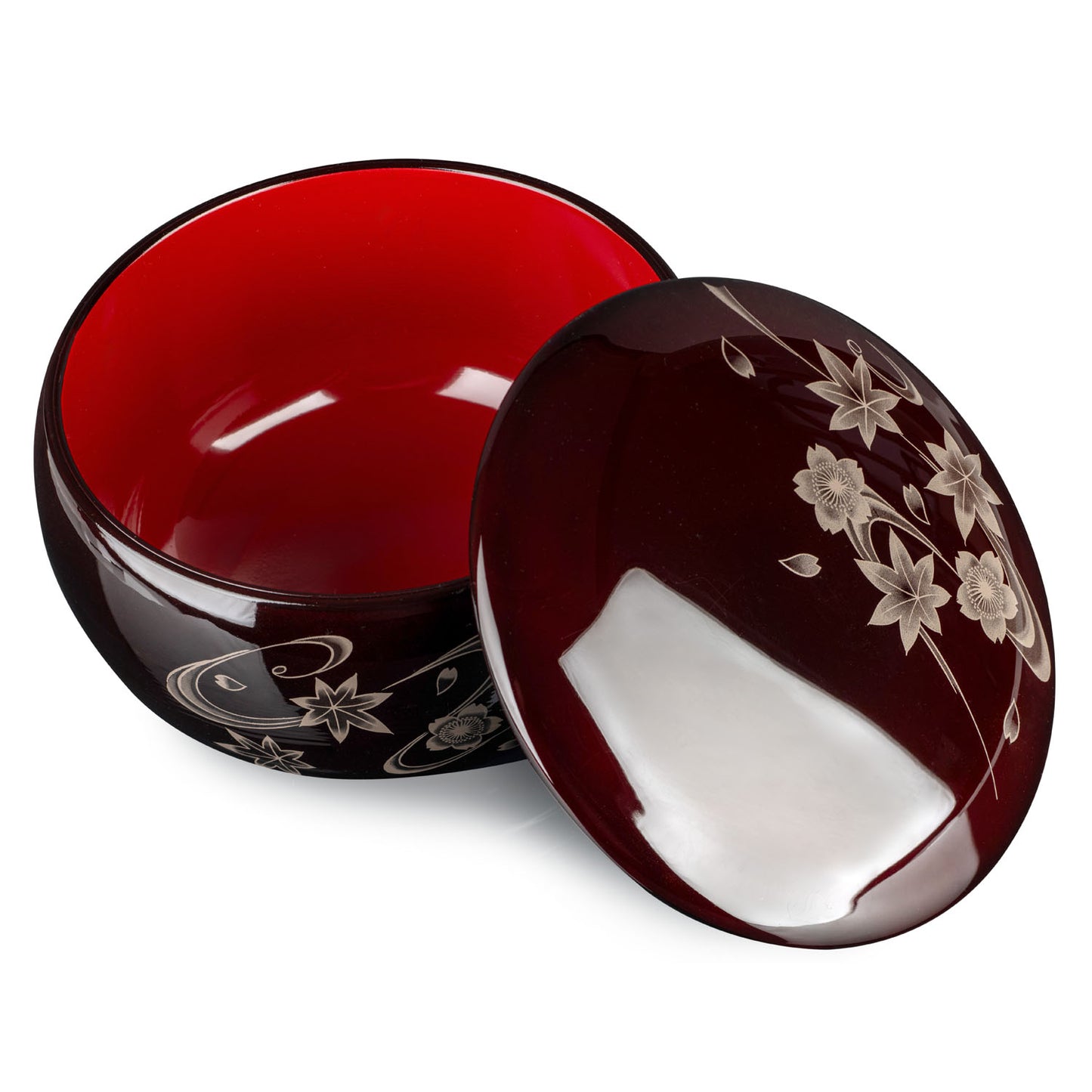 Cherry and Maple Large Japanese Lacquer Box open