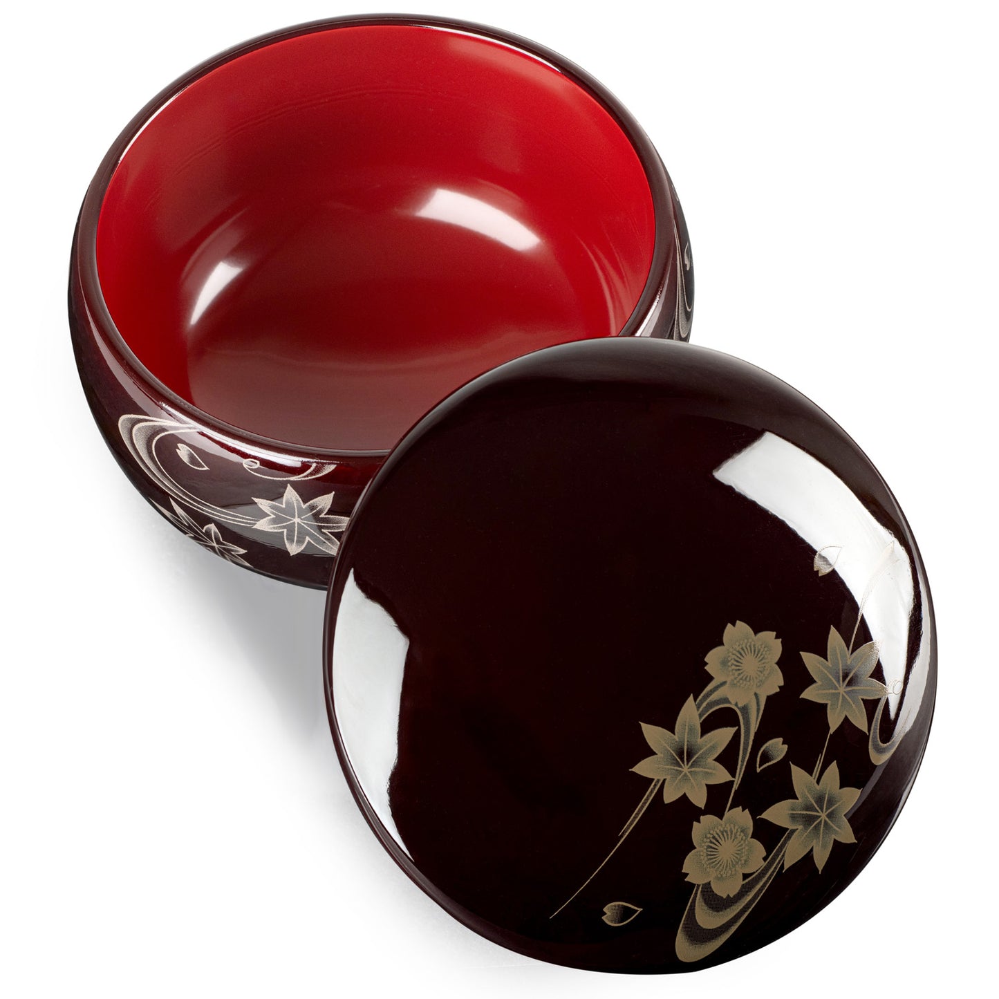 Cherry and Maple Small Japanese Lacquer Box open