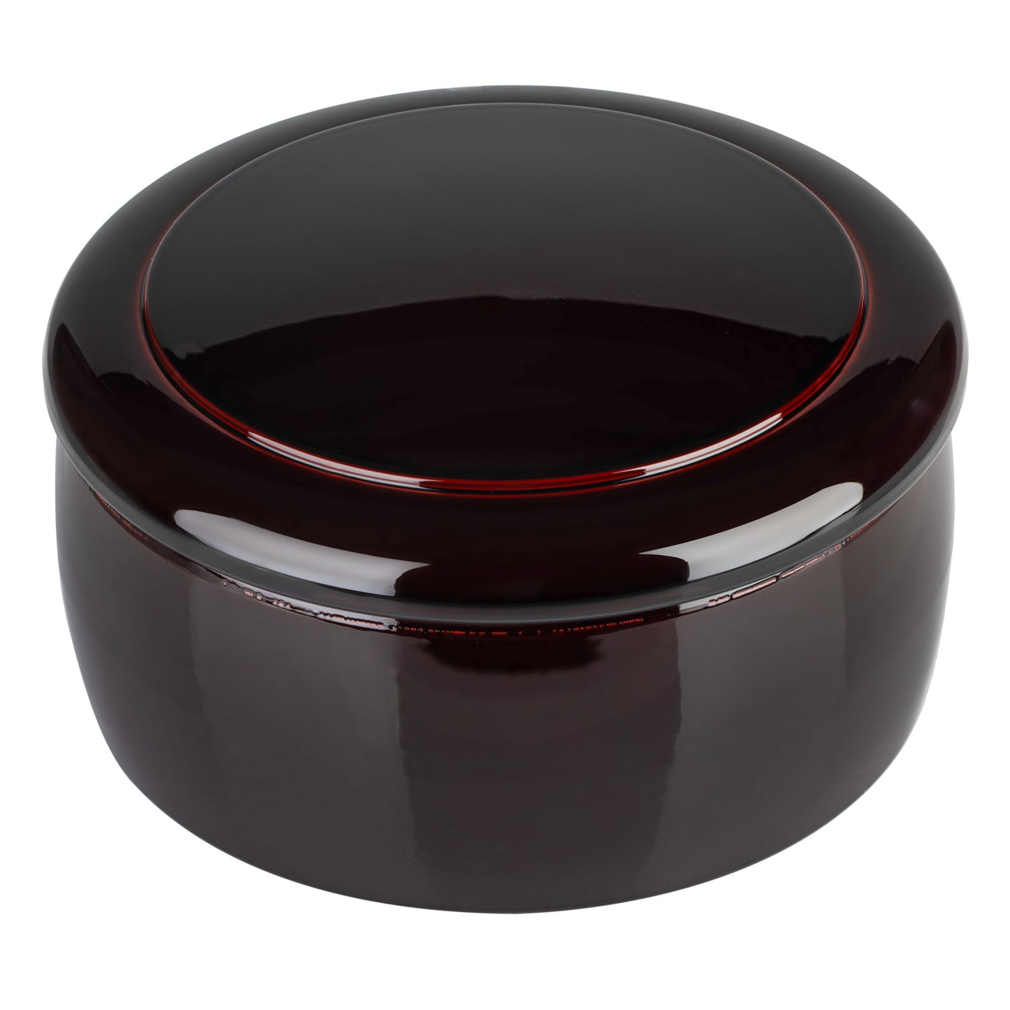 Chestnut Round Japanese Lacquer Obento Box