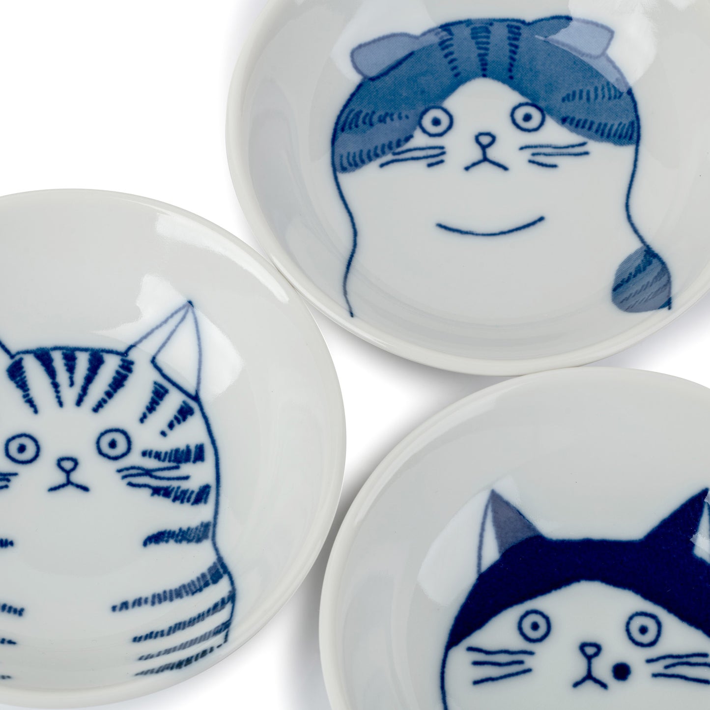 Cute 5 Lucky Cat Japanese Dish Gift Set detail