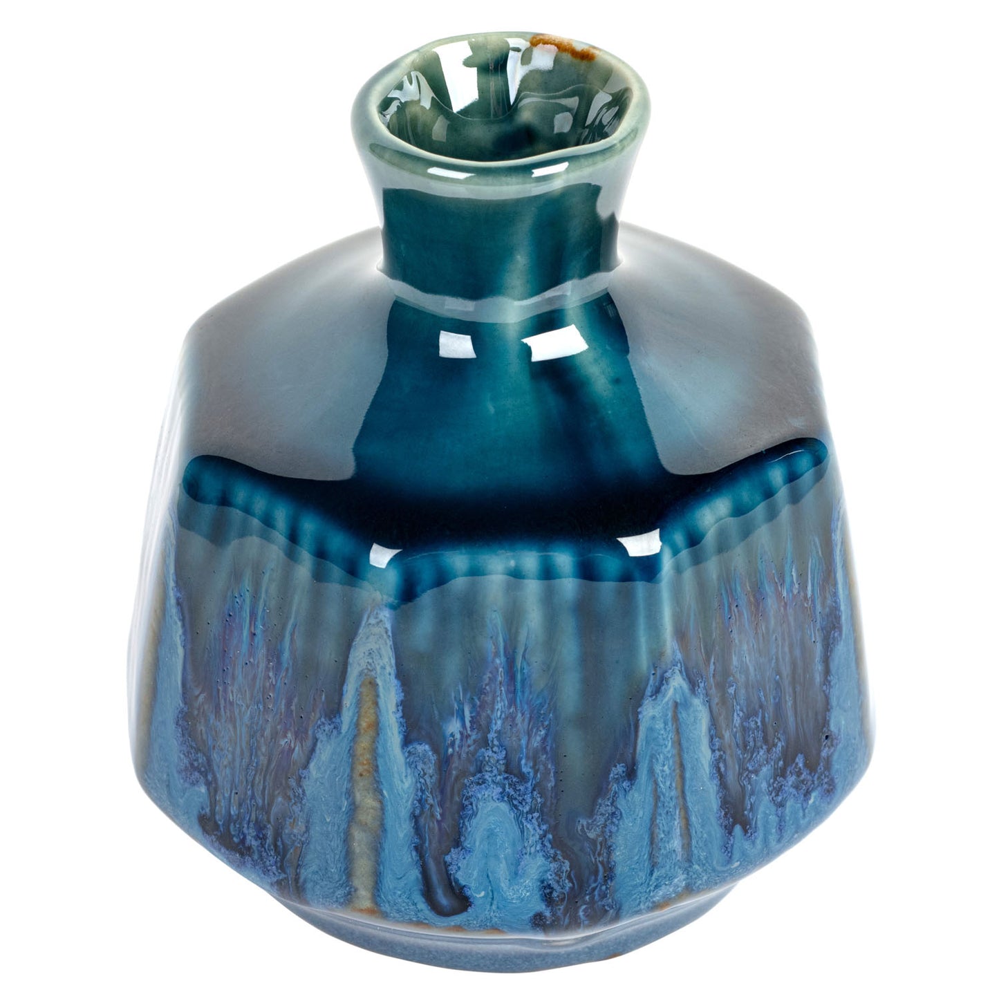Deep Blue Waterfall Japanese Mini Vase