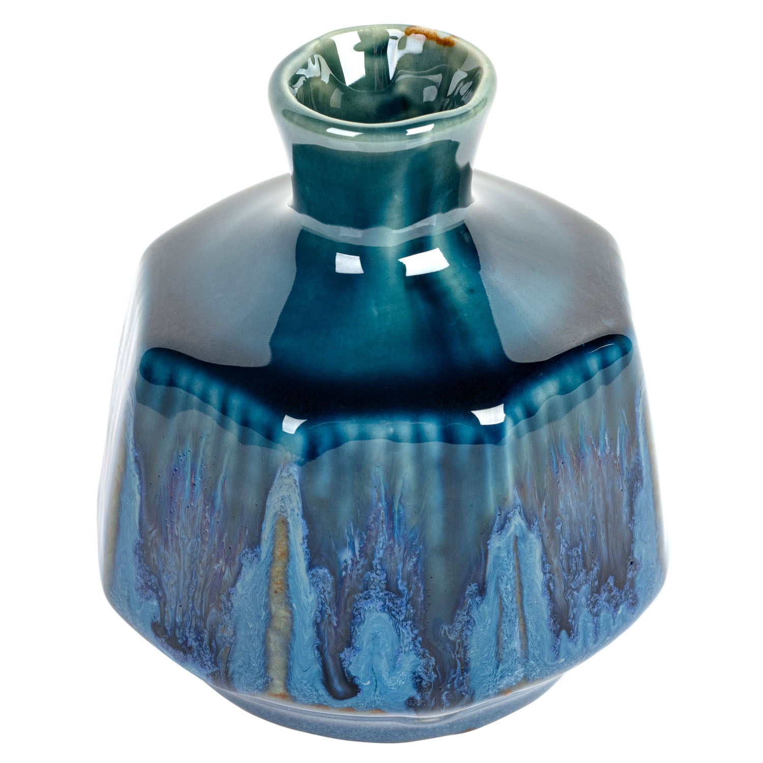 Deep Blue Waterfall Japanese Mini Vase