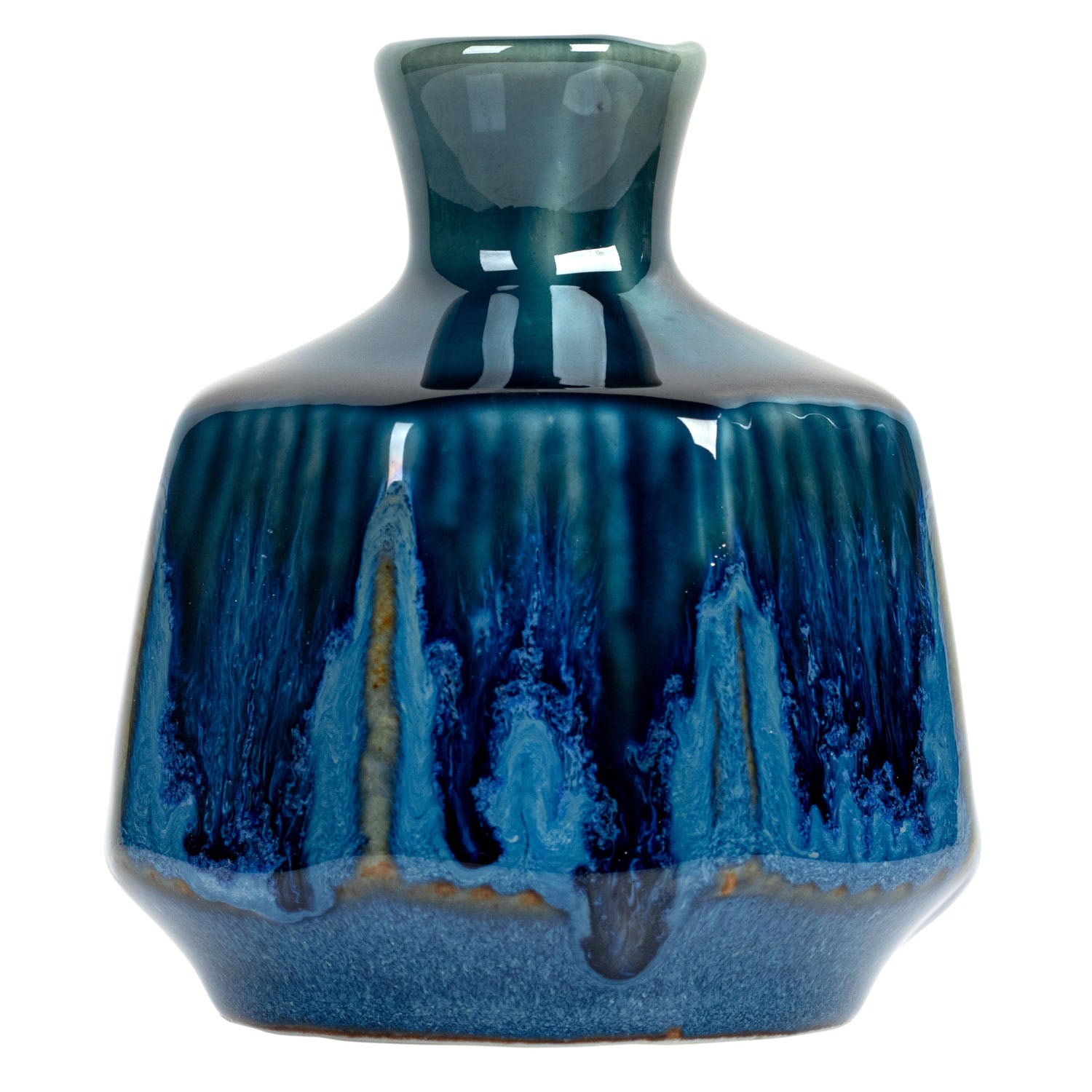 Deep Blue Waterfall Japanese Mini Vase side