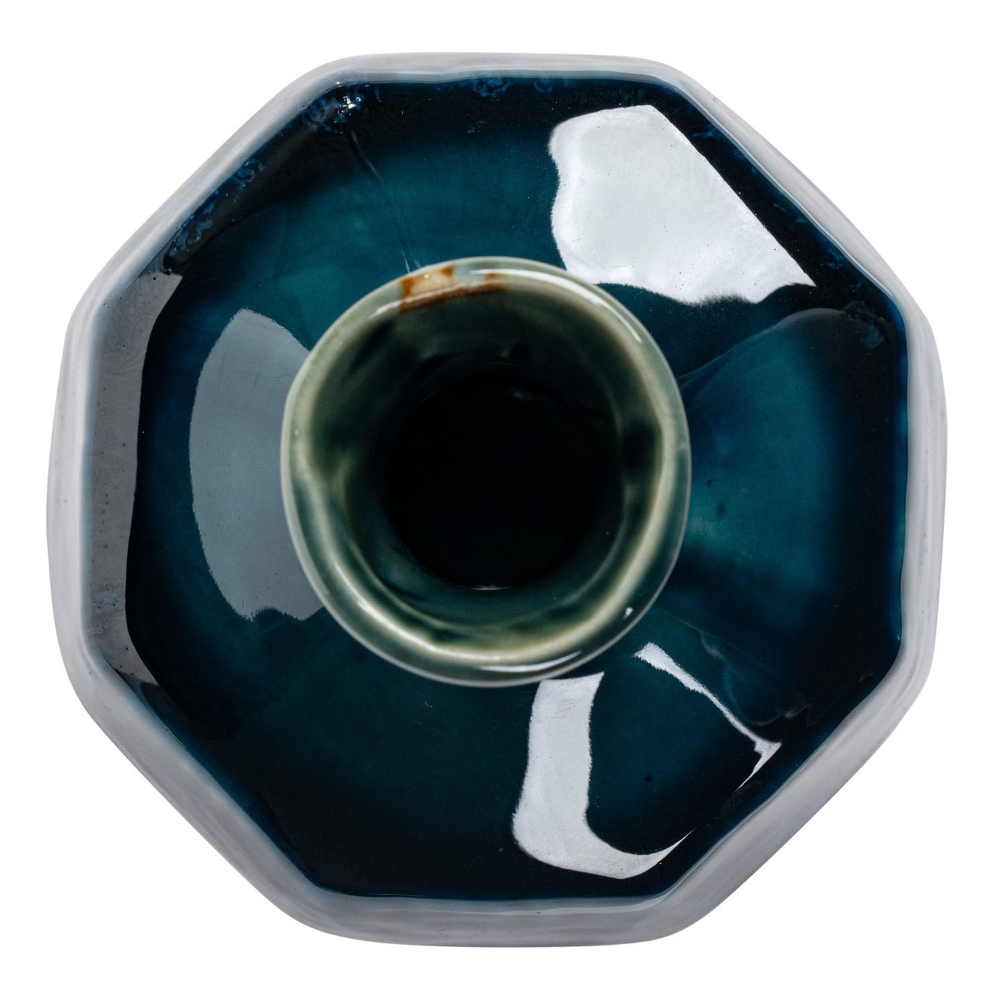 Deep Blue Waterfall Japanese Mini Vase top