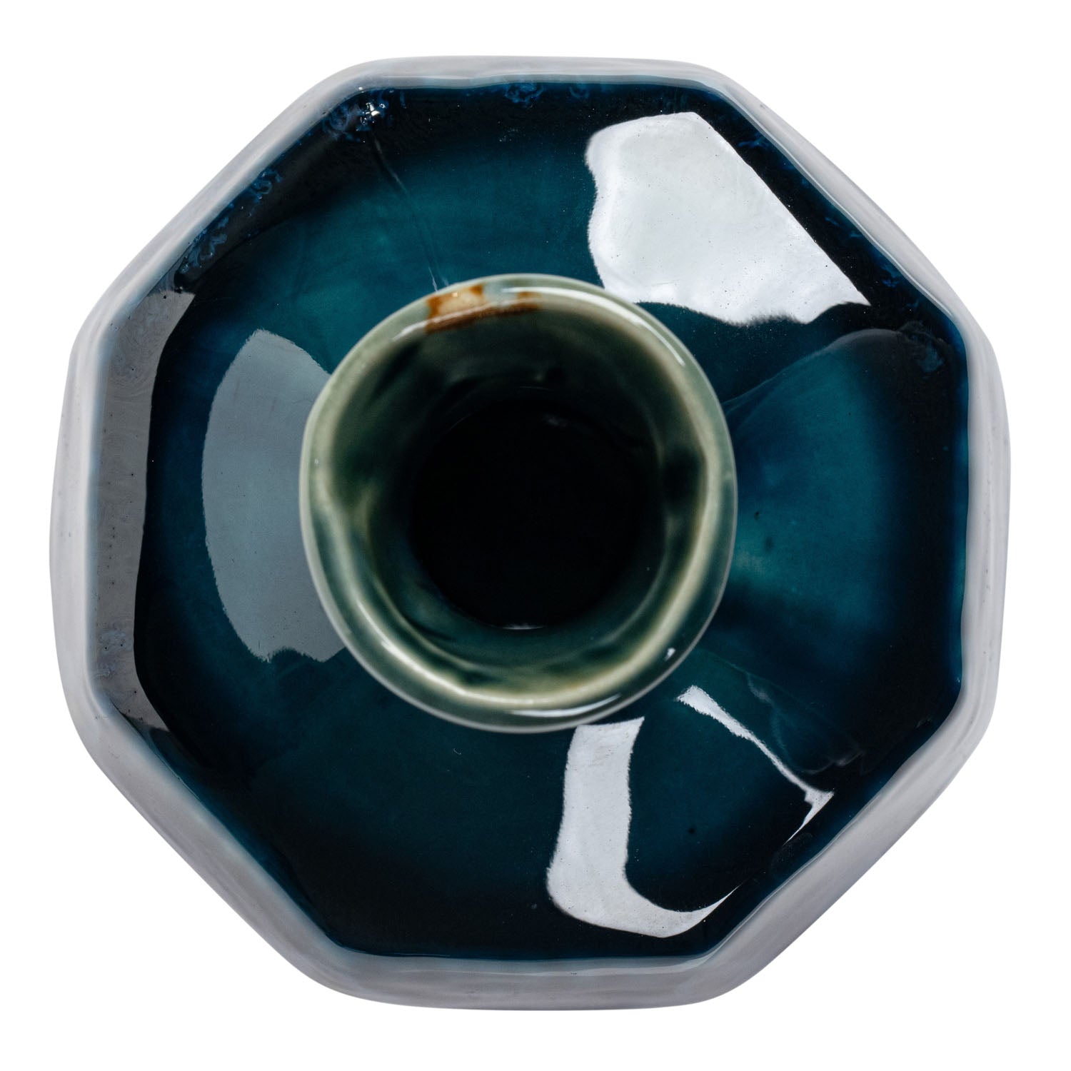 Deep Blue Waterfall Japanese Mini Vase top