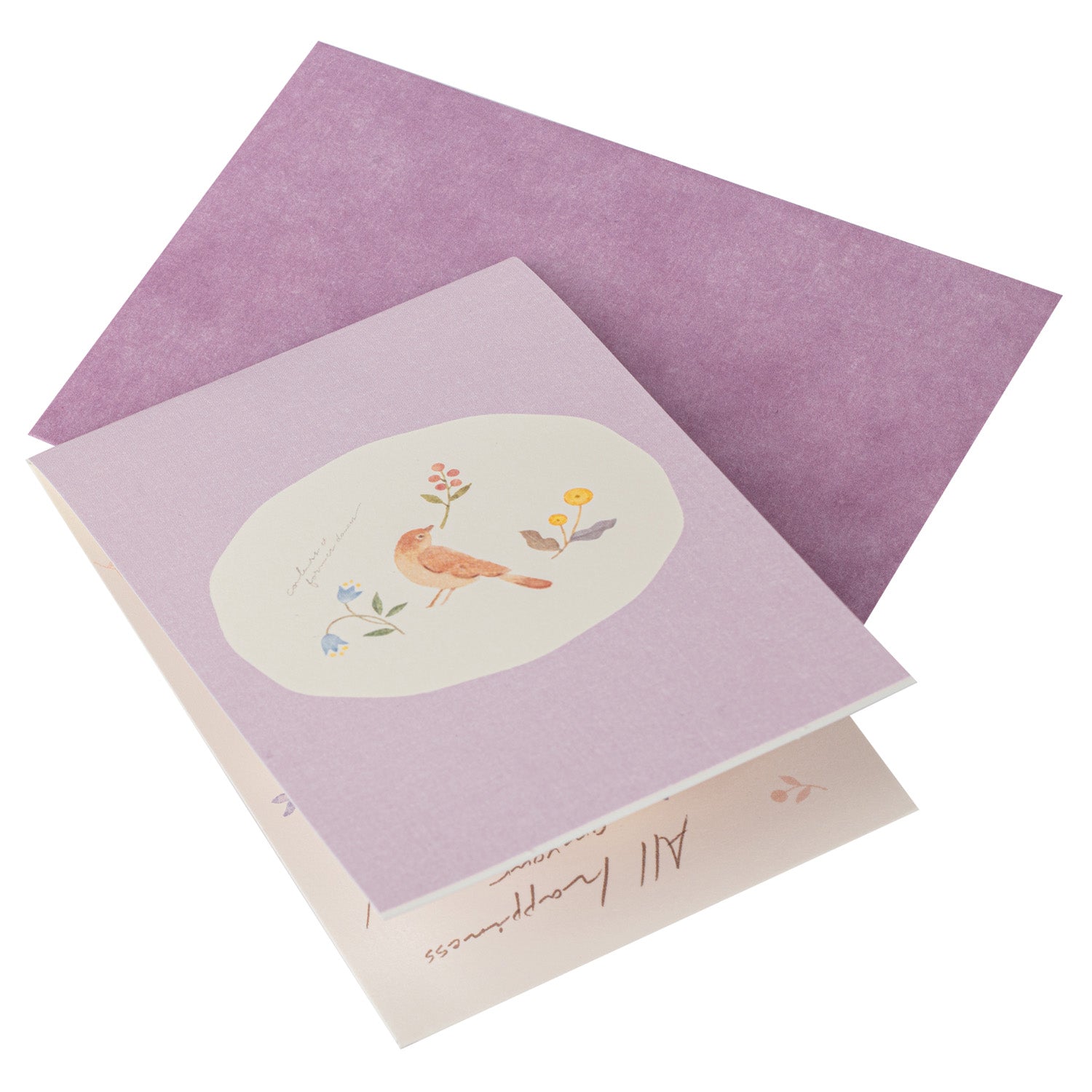 Floral Mini Pop Open Japanese Birthday Card back and envelope