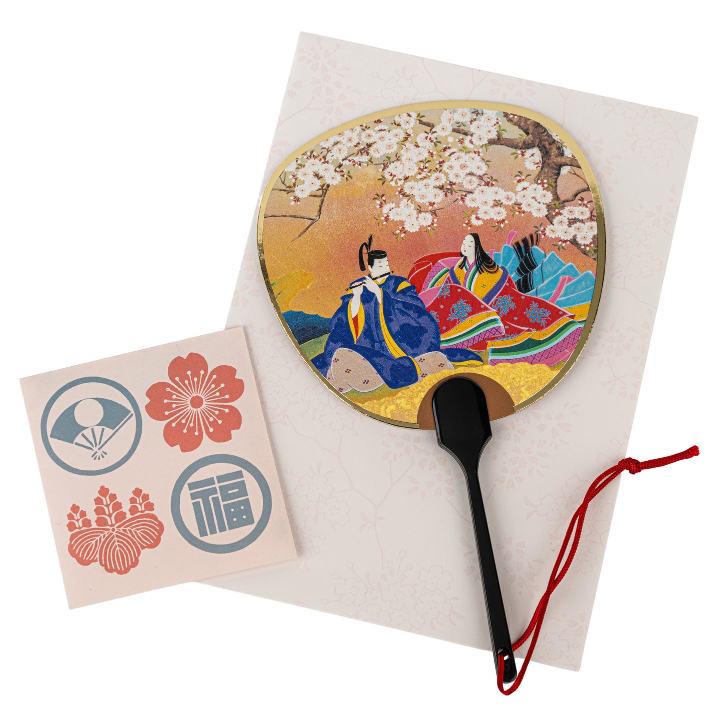 Genji Fan Japanese Greetings Card set