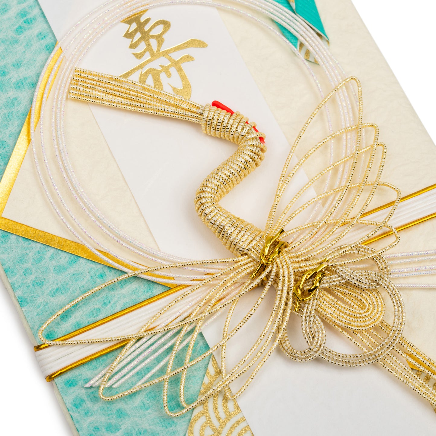 Golden Crane Japanese Wedding Card detail
