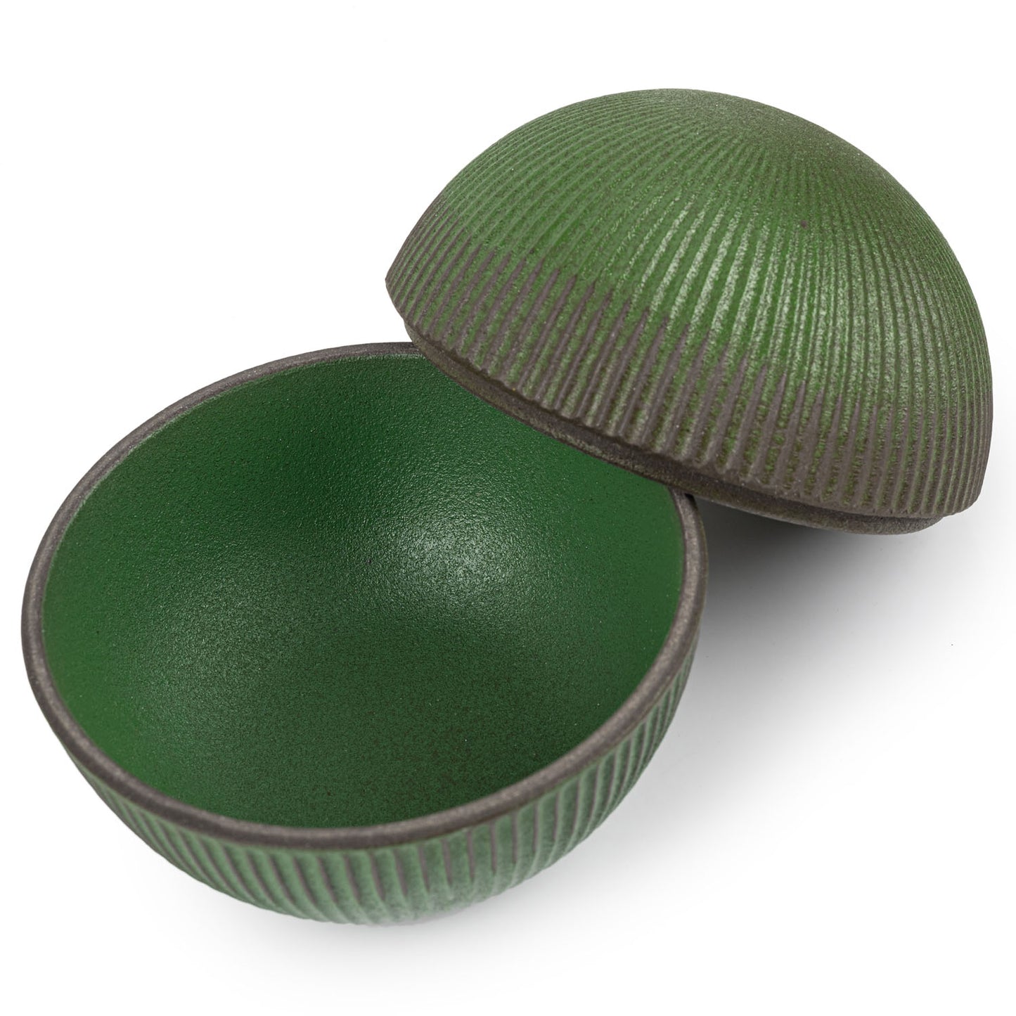 Green Temari Premium Japanese Bowl and Lid open