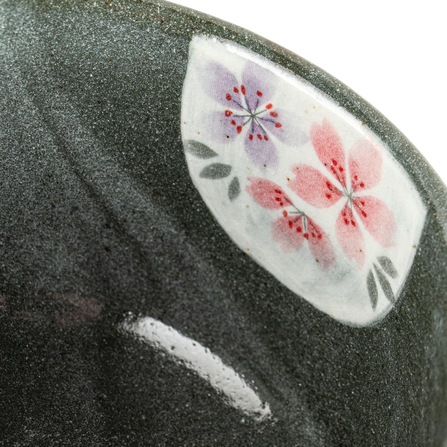 Grey Sakura Premium Japanese Matcha Teacup inside