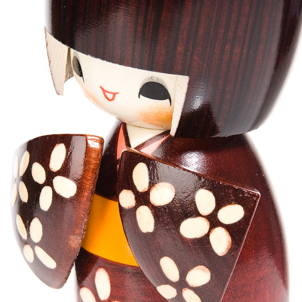 Happy Girl in Kimono Authentic Kokeshi Doll
