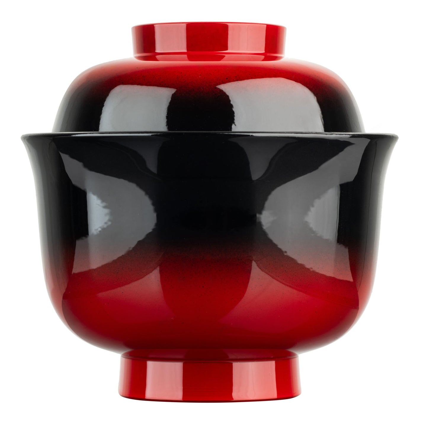 Hasori Japanese Lacquer Miso Soup Bowl and Lid side