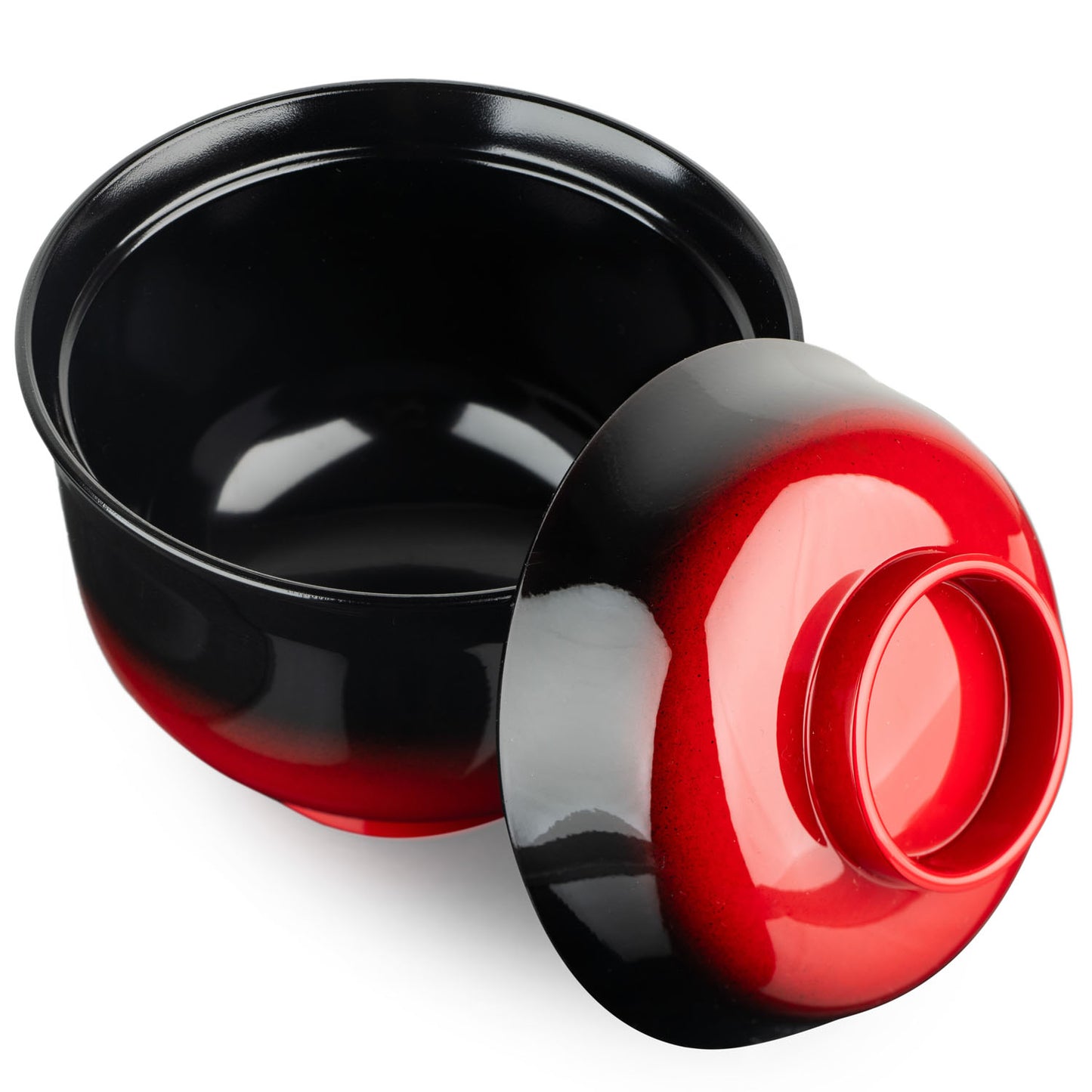 Hasori Japanese Lacquer Miso Soup Bowl and Lid top