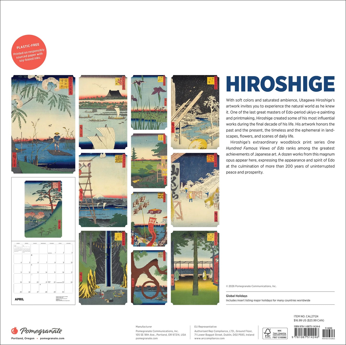 Hiroshige 2027 Japanese Wall Calendar example page 6