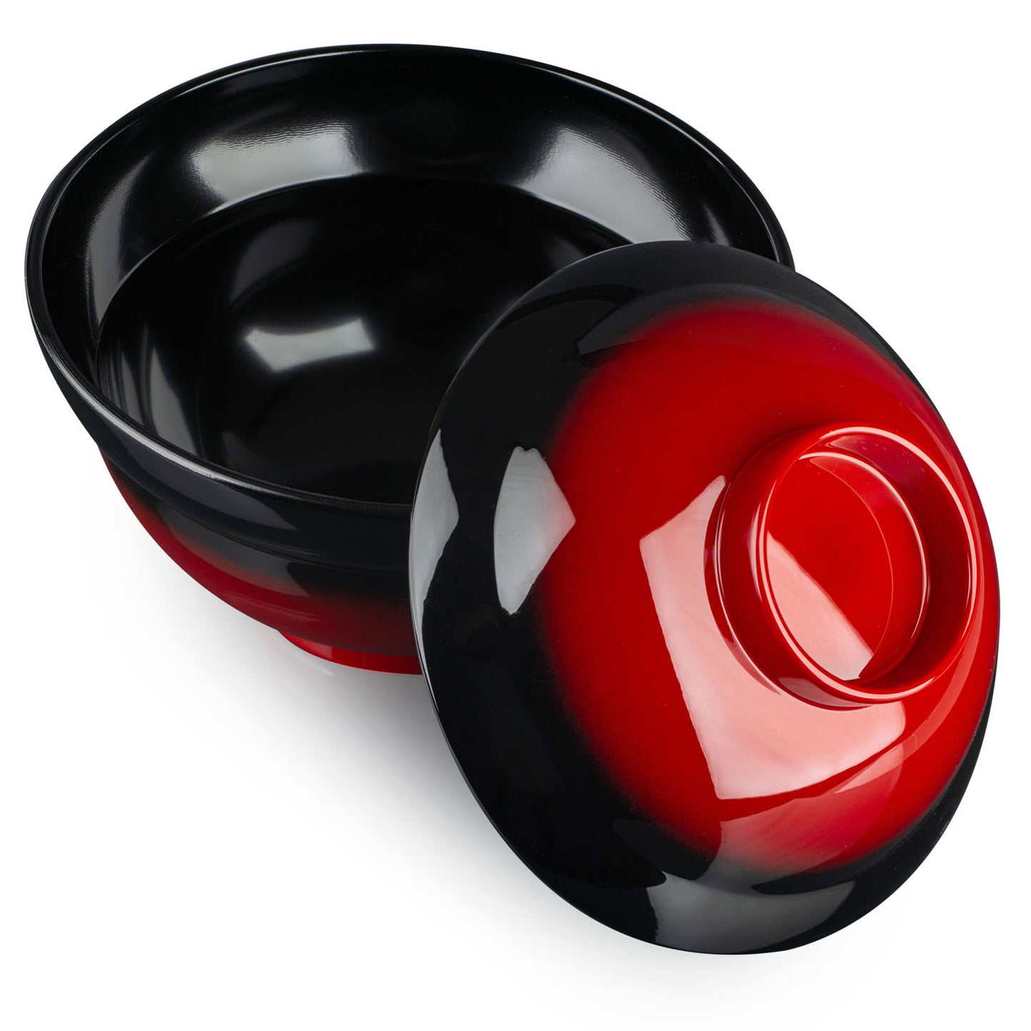 Kagami Large Japanese Lacquer Bowl and Lid open