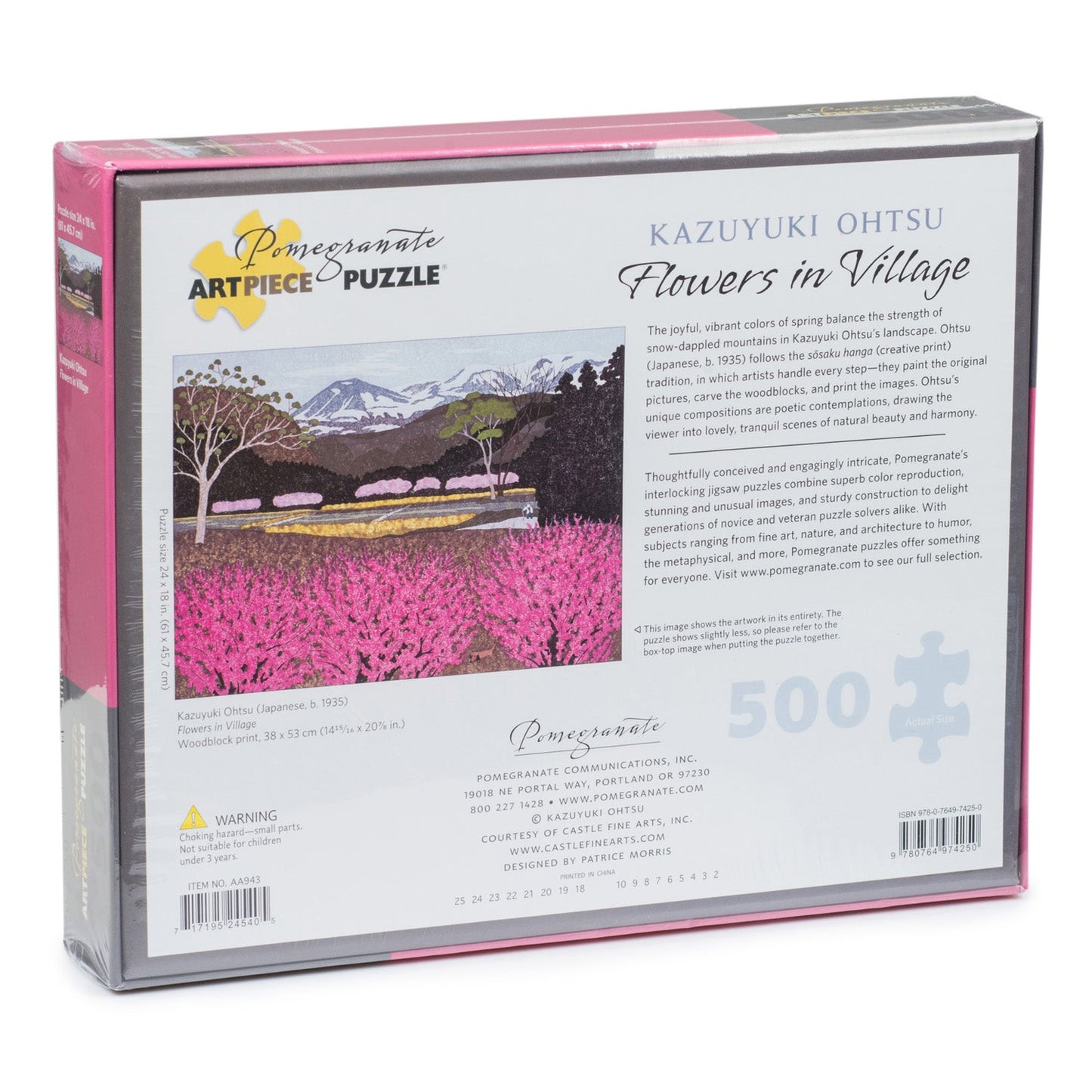 Kazuyuki Flowers 500 pce Japanese Jigsaw Puzzle back