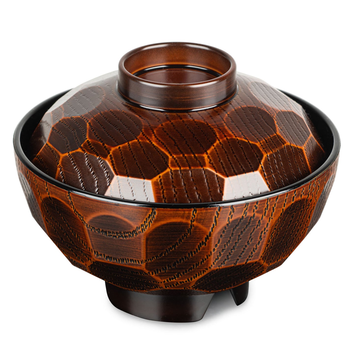Kikko Japanese Lacquer Bowl and Lid